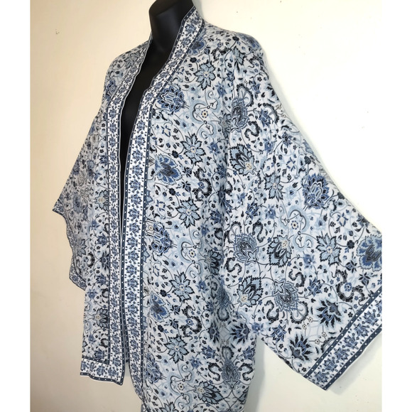 Max Studio Open Front Kimono Womens 2X Top Flowy Cottage Resort Wear Romantic - Picture 4 of 16